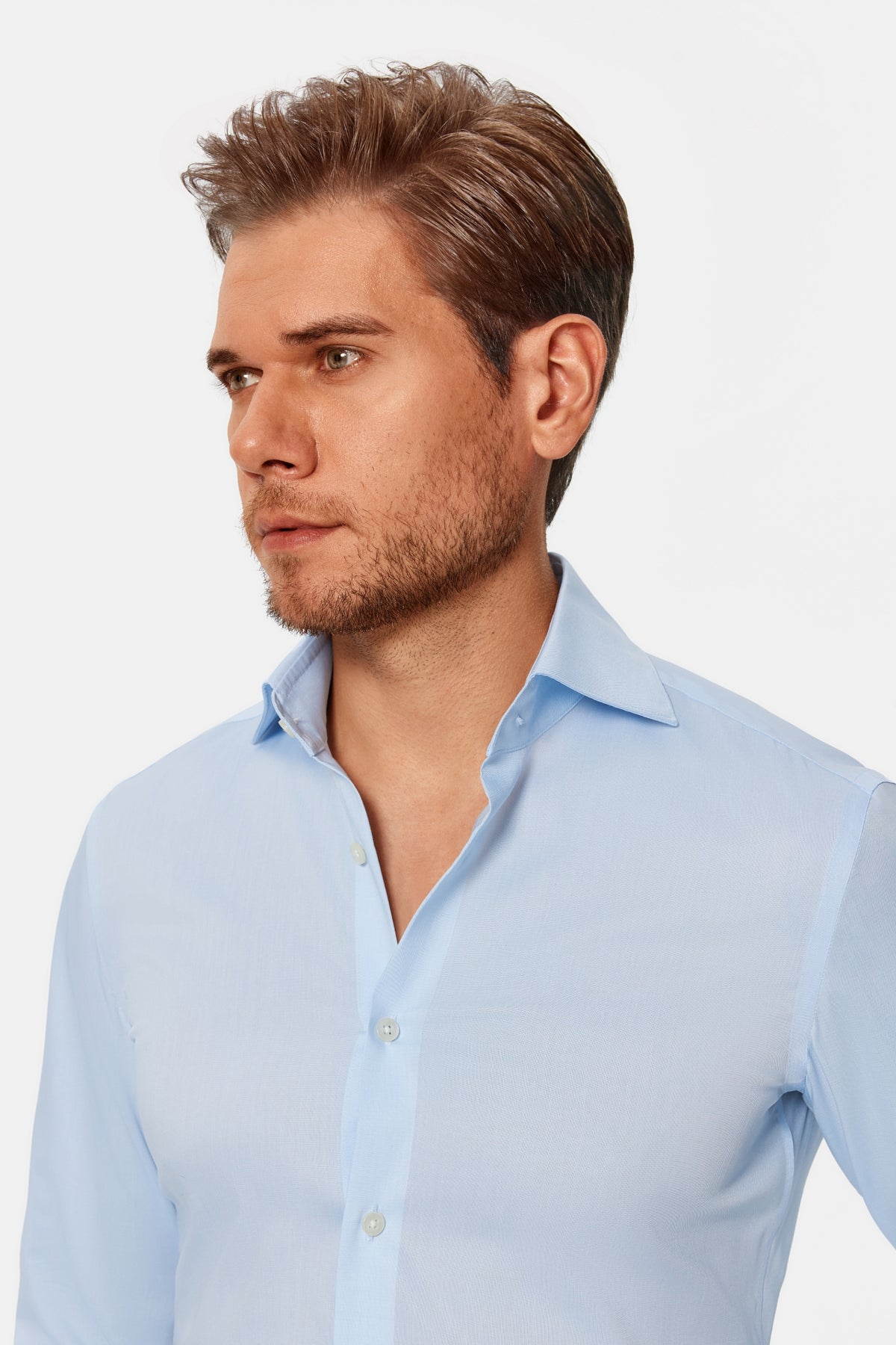 Beverly Blue Oxford Easy Care French Cuff Shirt