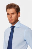 Beverly Blue Oxford Easy Care French Cuff Shirt