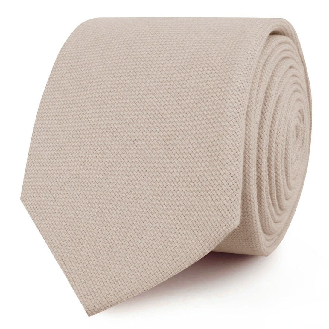 Biscotti Cream Linen Skinny Ties