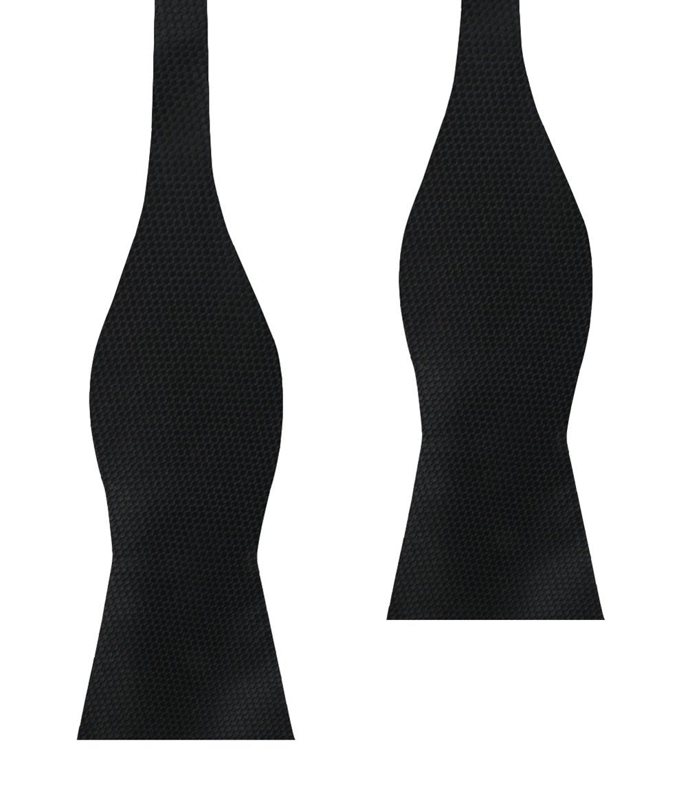 Black Basket Weave Self Bow Tie