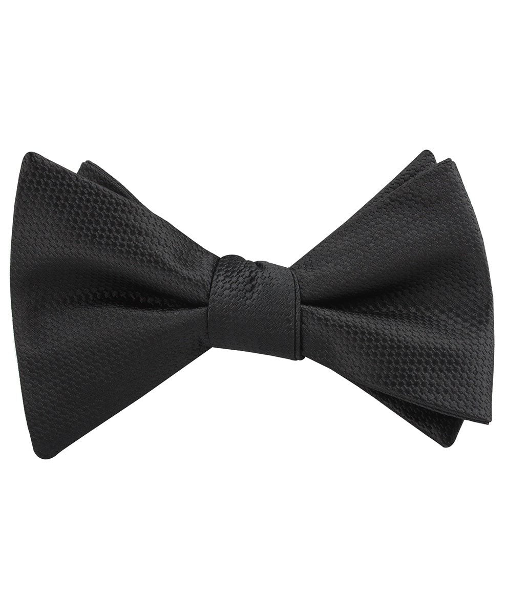 Black Basket Weave Self Tied Bow Tie