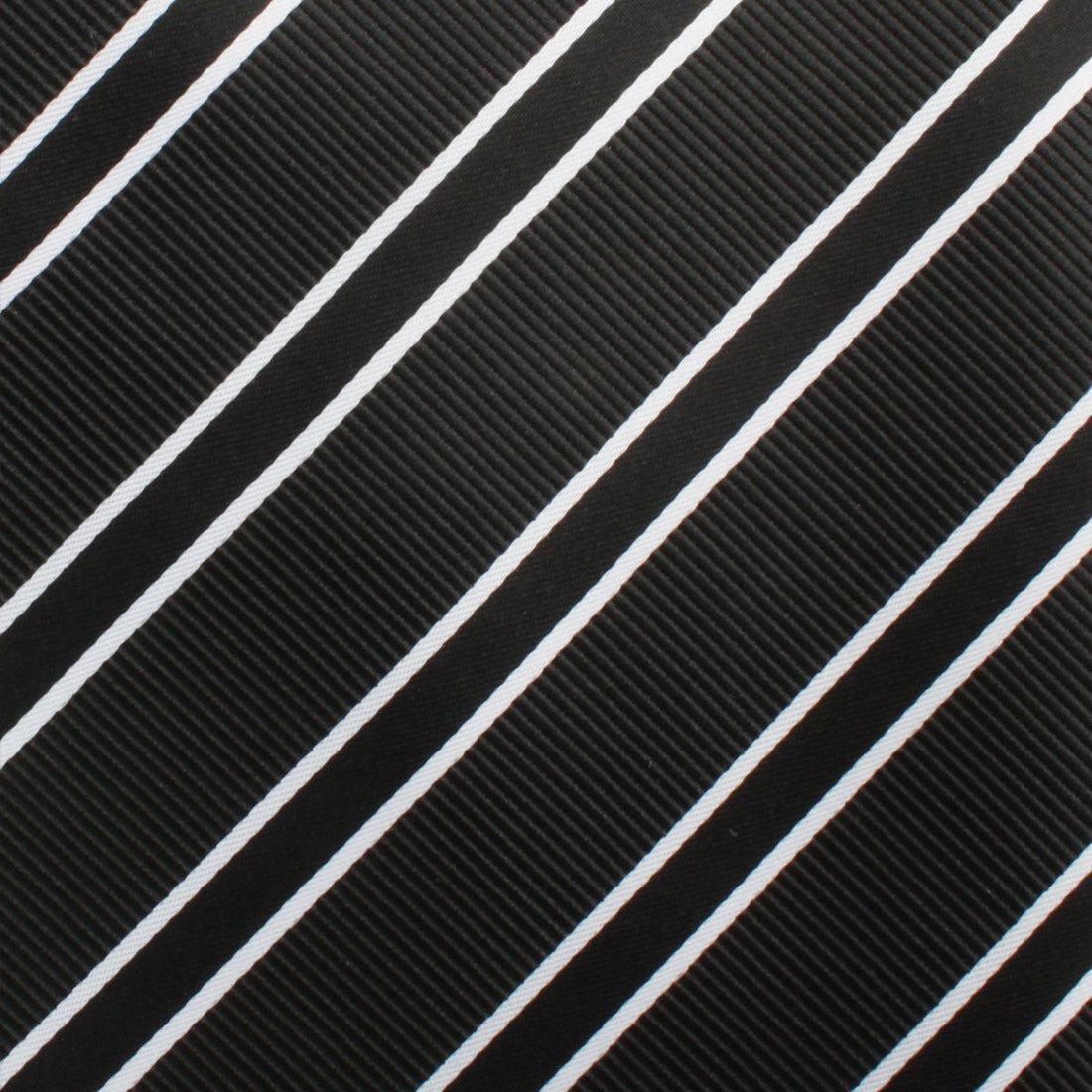 Black Double Stripe Self Bow Tie Fabric