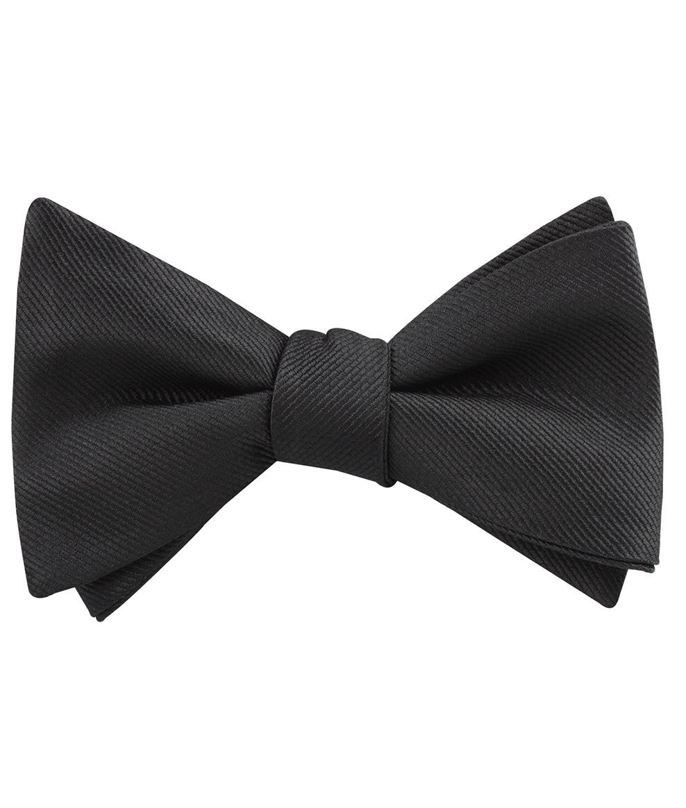 Black Weave Self Tied Bow Tie