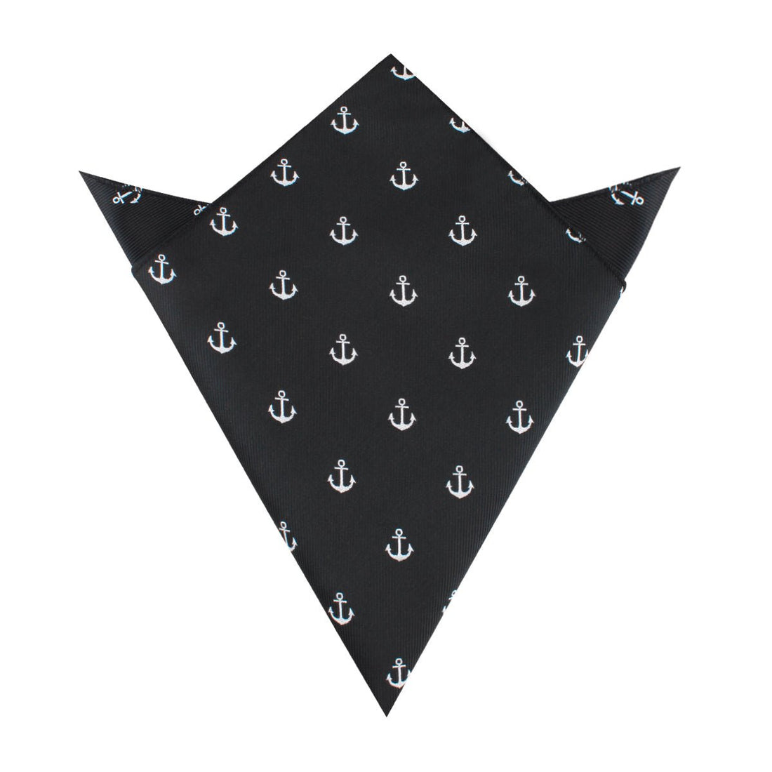 Black Anchor Pocket Square