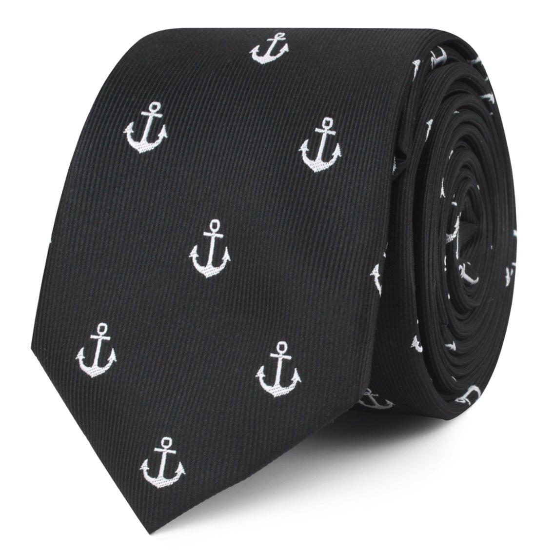 Black Anchor Skinny Ties