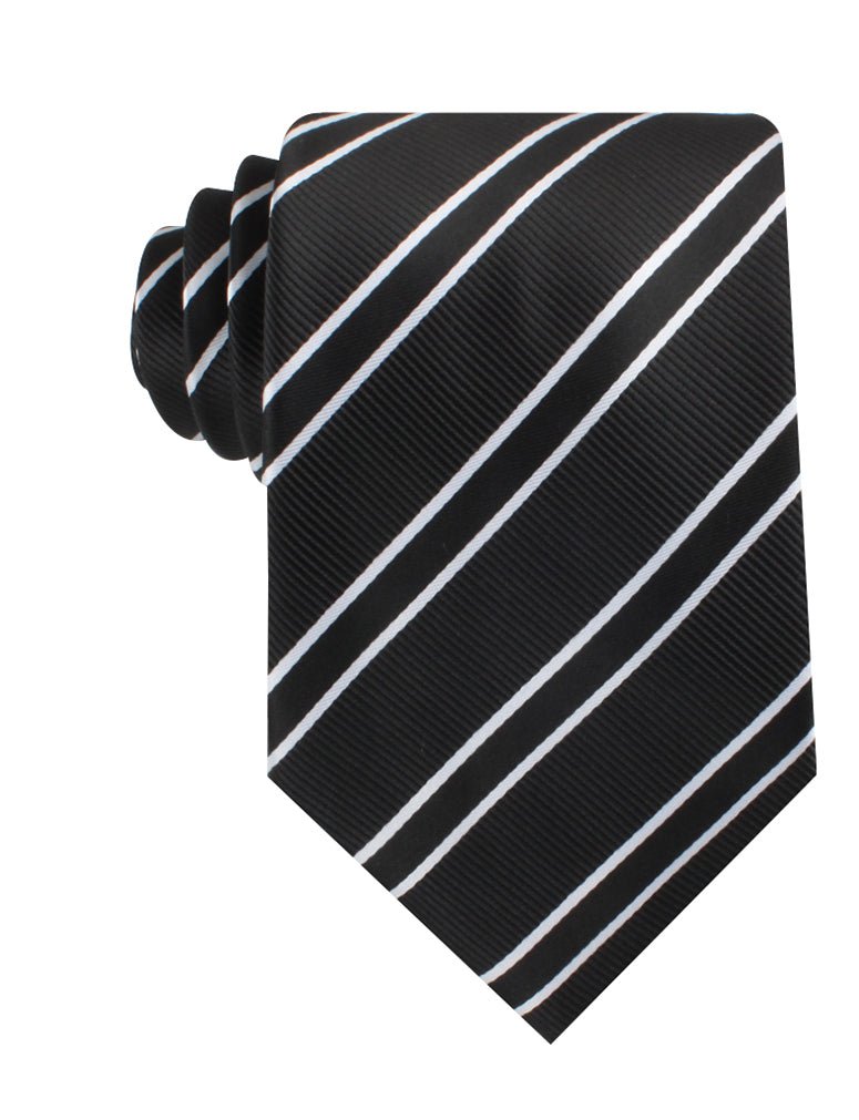 Black Double Stripe Necktie