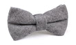 Black Herringbone Linen Bow Tie