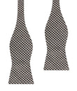 Black Houndstooth Spider Linen Self Bow Tie