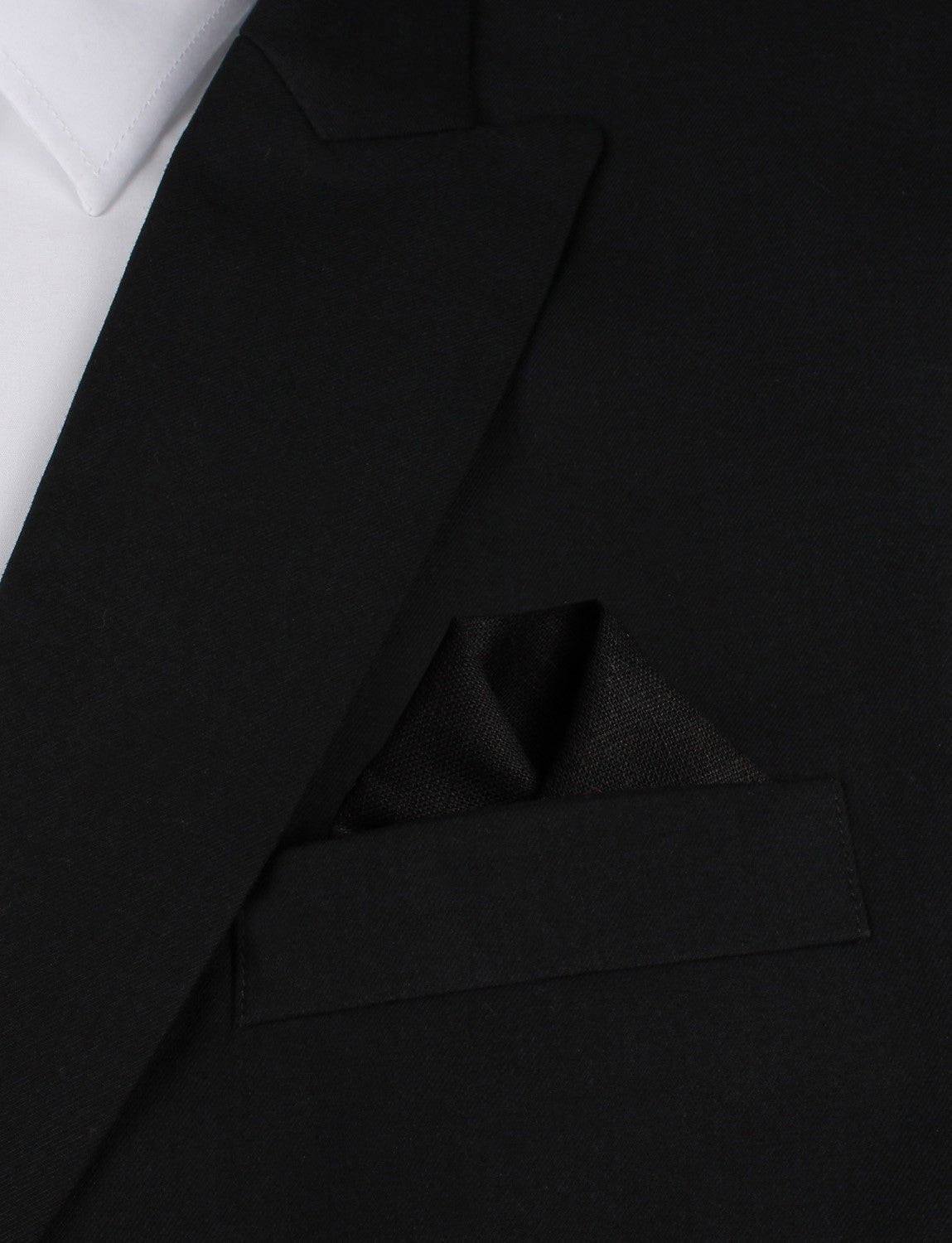 Black Linen Winged Puff Pocket Square Fold