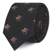 Black Melbourne Race Horse Skinny Ties