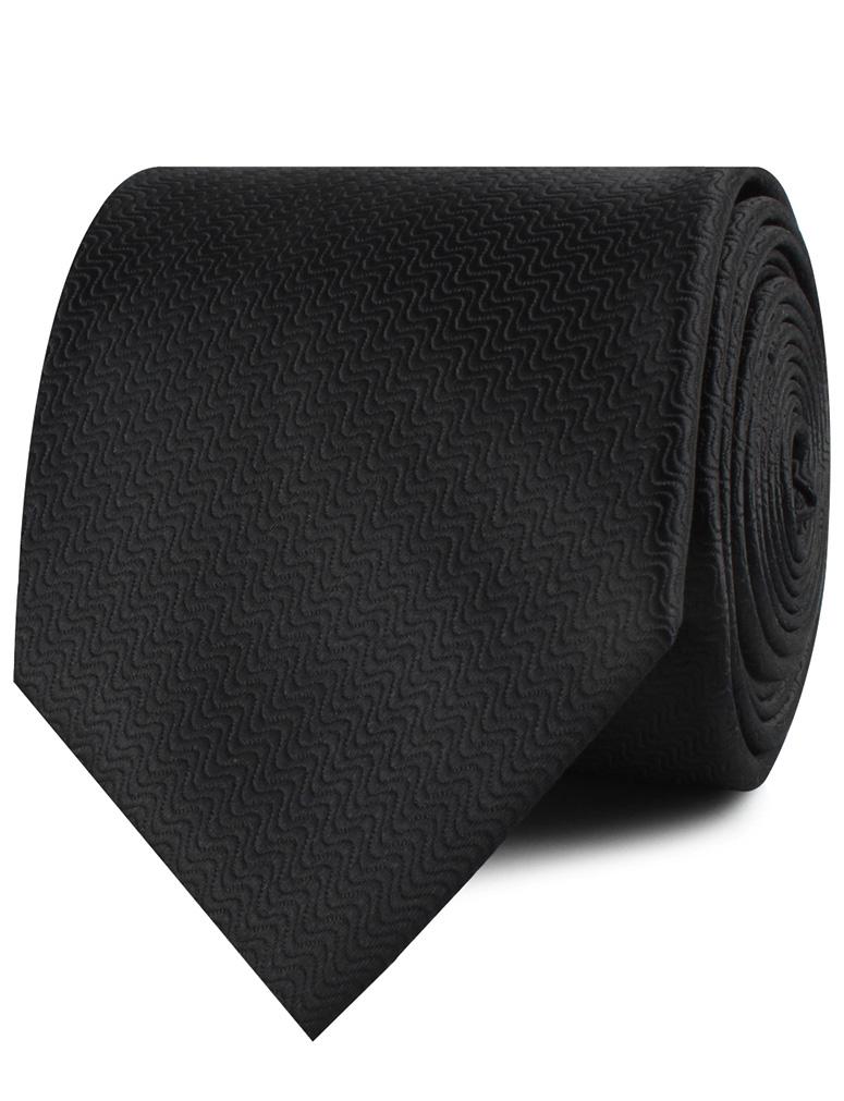 Black Midnight Rippling Sand Neckties