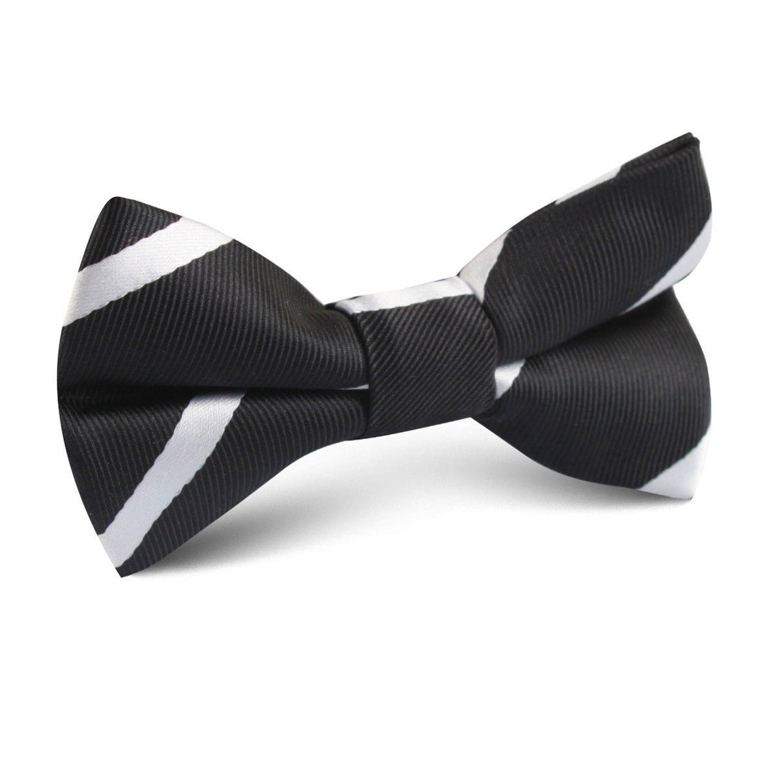 Black Pencil Stripe Kids Bow Tie