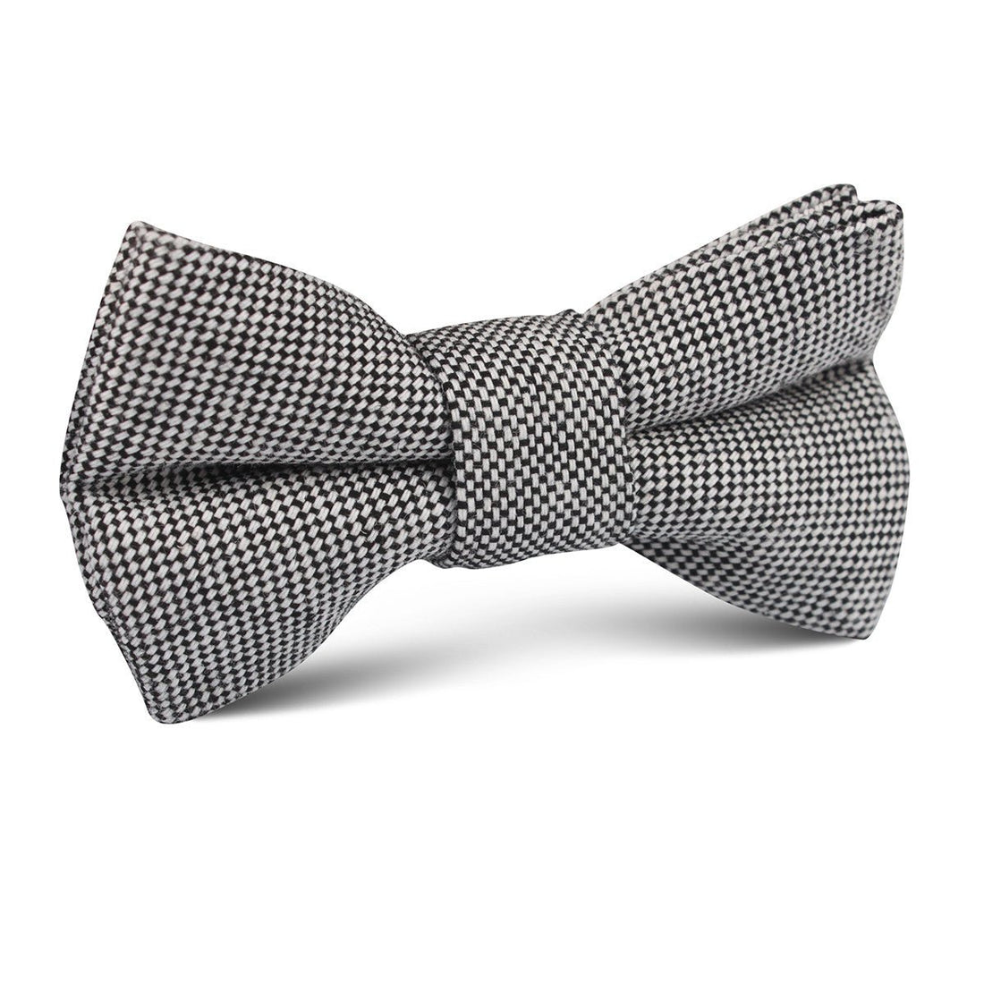 Black Tweed Linen Stitching Kids Bow Tie