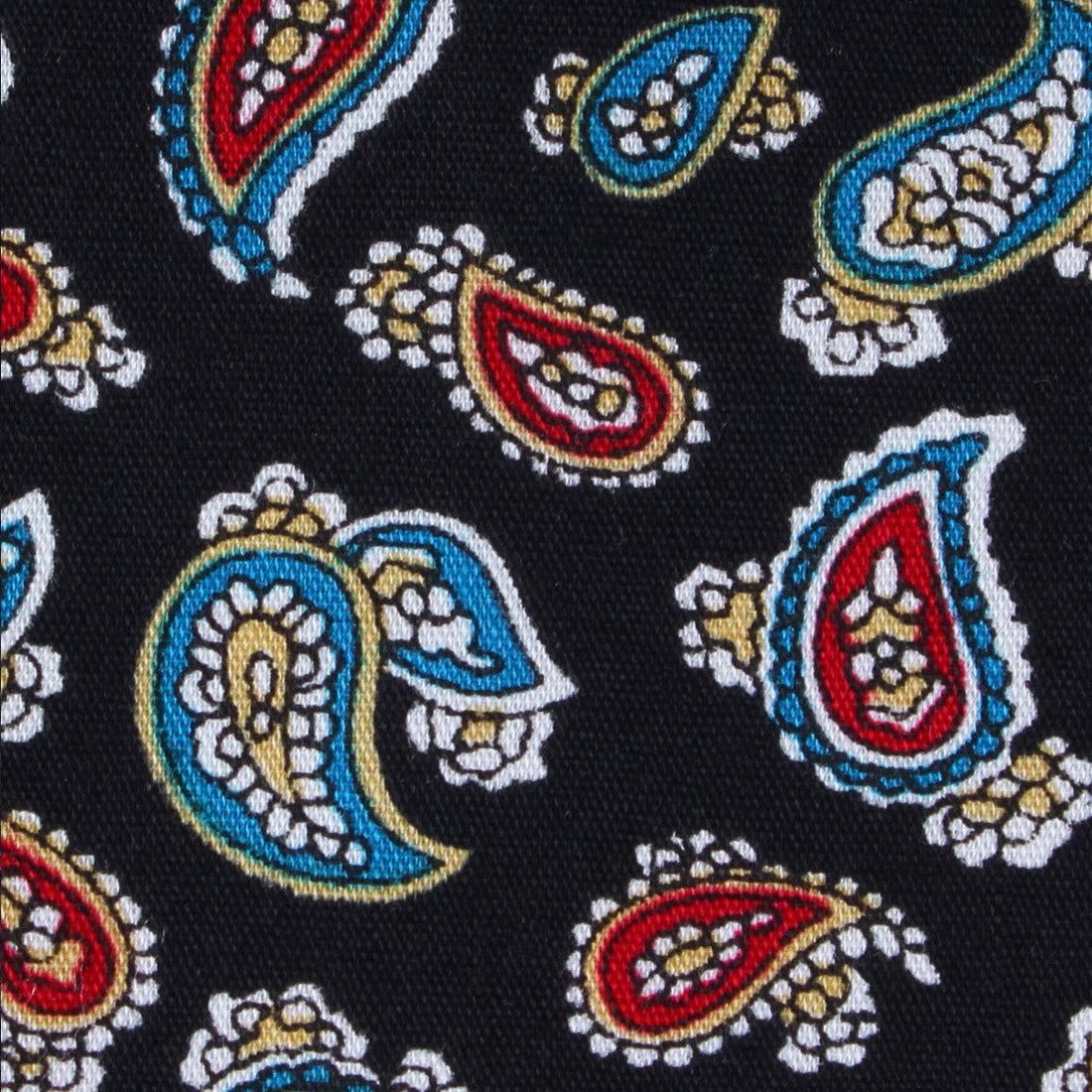 Black Twisted Teardrop Paisley Fabric Kids Bowtie