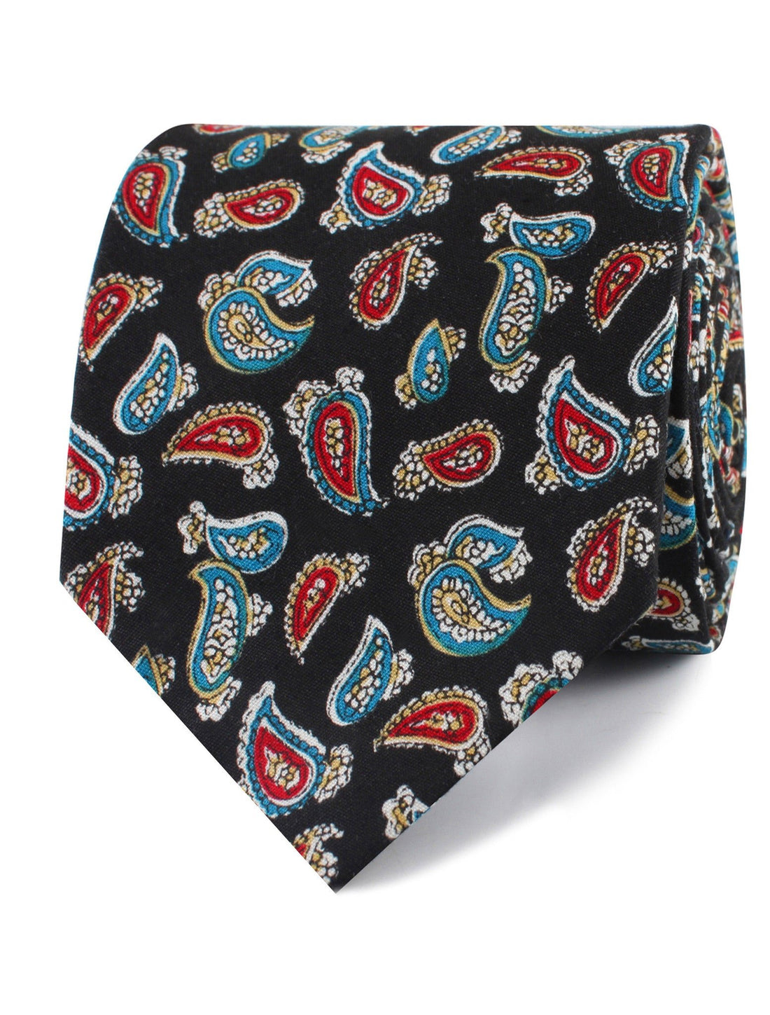 Black Twisted Teardrop Paisley Necktie