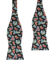 Black Twisted Teardrop Paisley Self Bow Tie