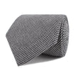 Black & White Houndstooth Cotton Necktie Front Roll