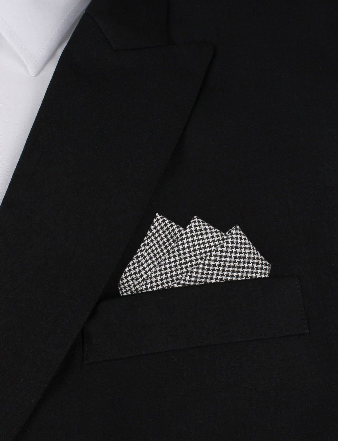 Black & White Houndstooth Cotton Three Point  Fold