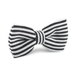 Black and White Striped Knitted Bow Tie