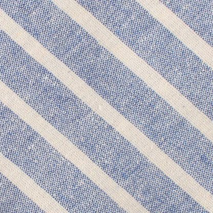 Blue Bodrum Linen Chalk Stripe Fabric Necktie