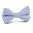 Blue Chalk Stripes Cotton Kids Bow Tie