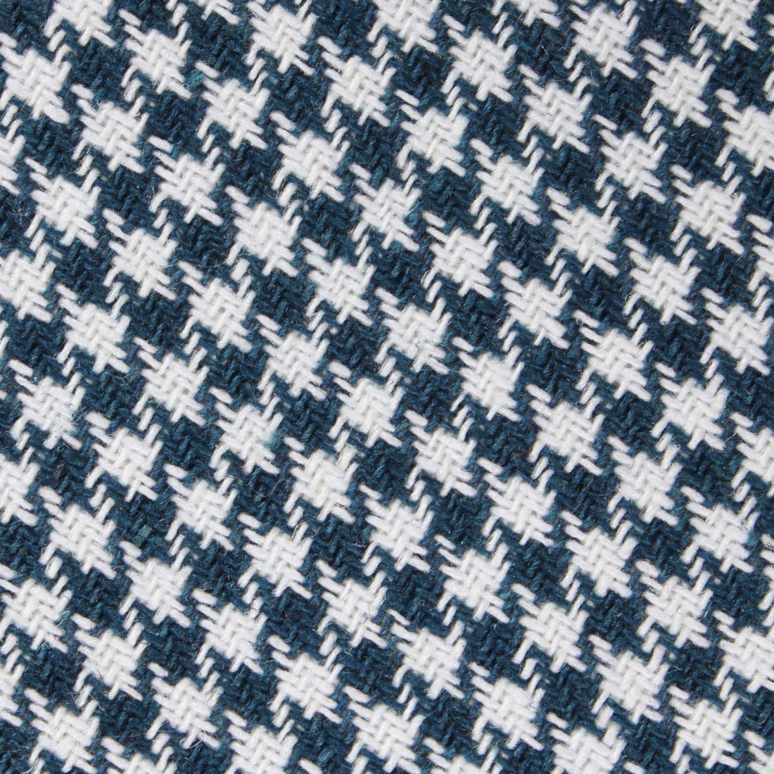 Blue Houndstooth Raw Linen Fabric Kids Bowtie