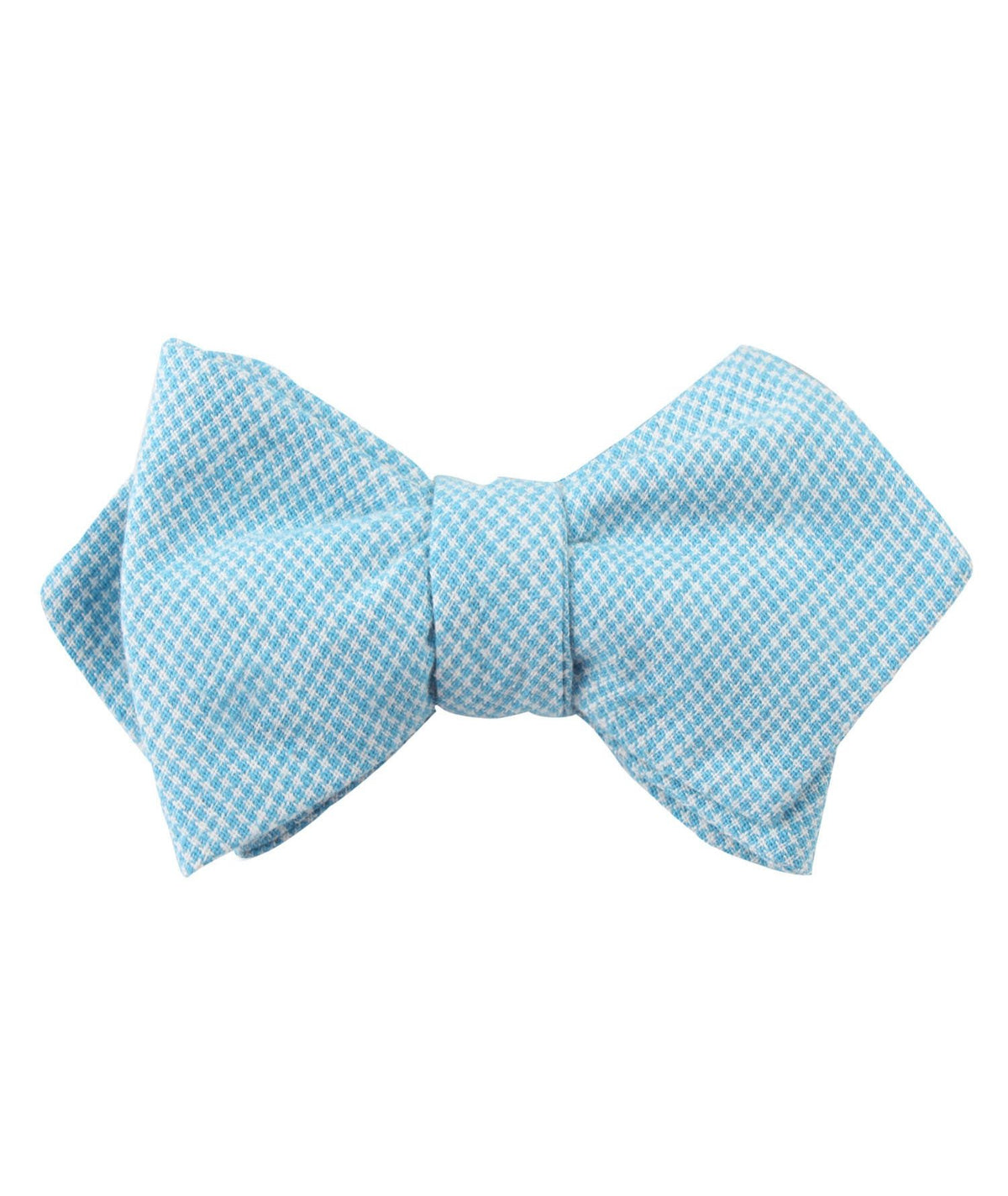 Blue Joy Houndstooth Linen Diamond Self Bowtie