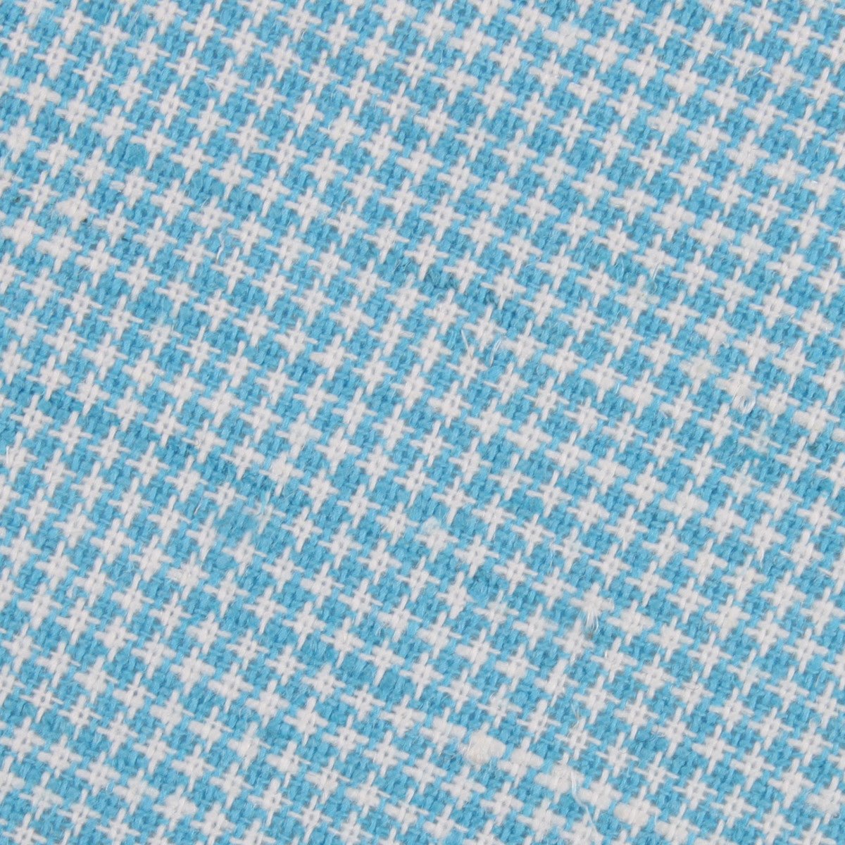 Blue Joy Houndstooth Linen Fabric Self Bowtie