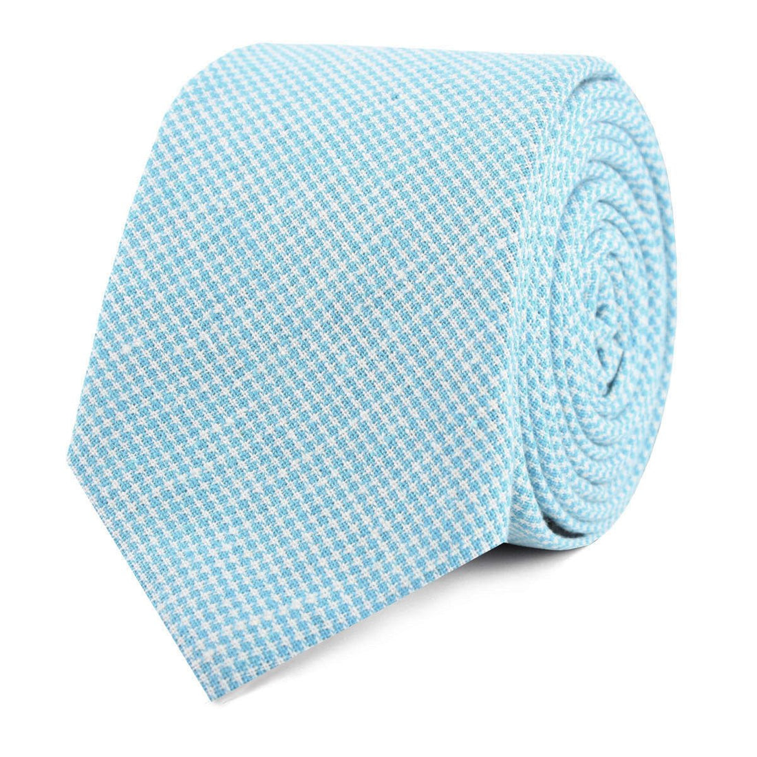 Blue Joy Houndstooth Linen Slim Tie