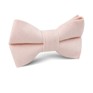 Blush Petal Pink Linen Kids Bow Tie