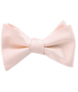 Blush Pink Basket Weave Self Tied Bow Tie