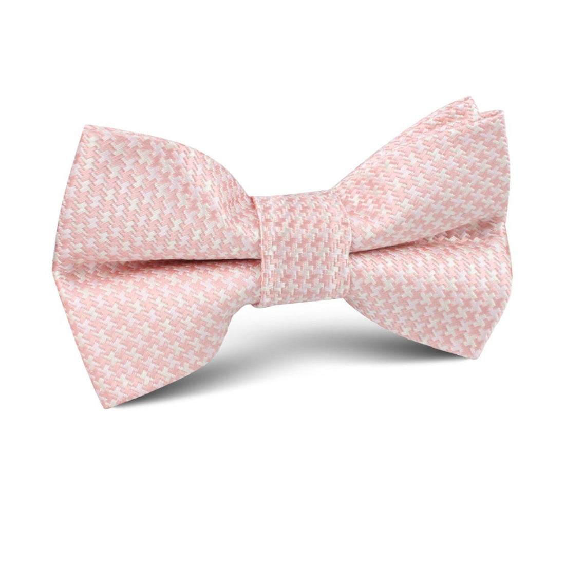 Blush Pink Houndstooth Kids Bow Tie