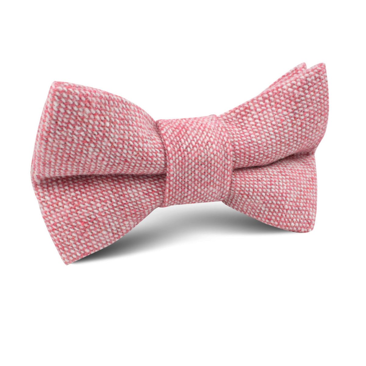 Blush Red Slub Linen Kids Bow Tie