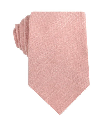 Blush Flamingo Pink Linen Necktie