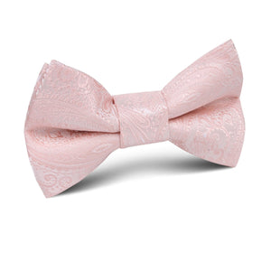 Blush Peach Paisley Kids Bow Tie