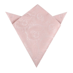 Blush Peach Paisley Pocket Square