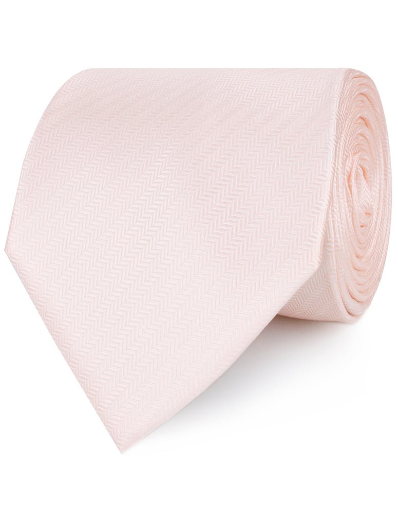 Blush Pink Herringbone Neckties