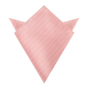 Blush Pink Herringbone Pinstripe Pocket Square