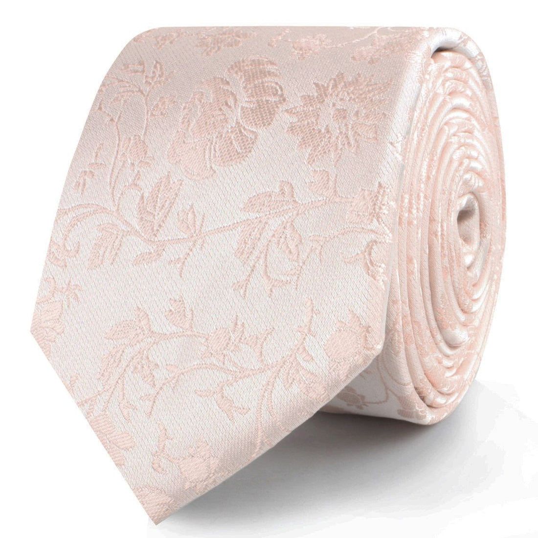 Blush Pink Rose Floral Skinny Ties