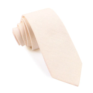 Blush Pink Slub Linen Skinny Tie