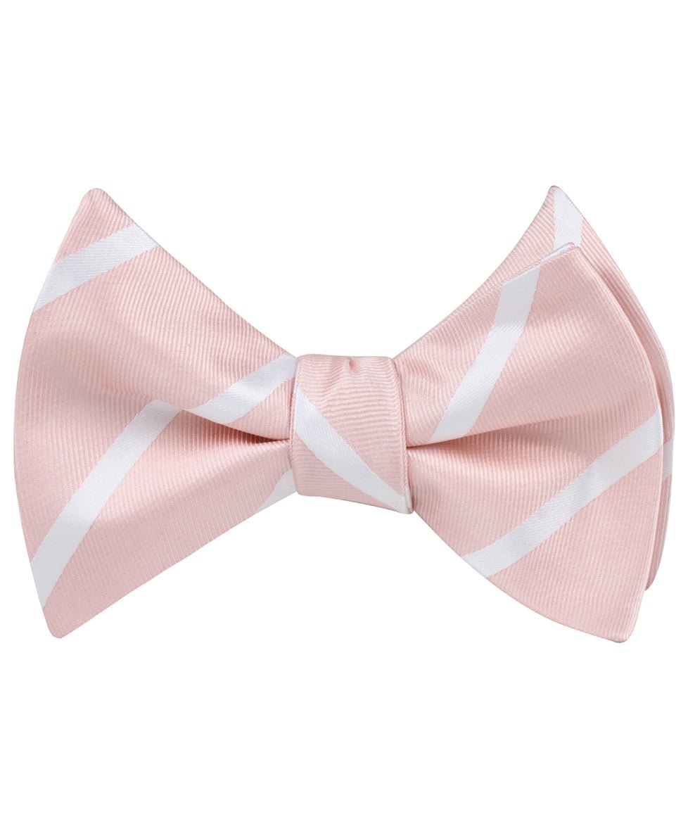 Blush Pink Striped Self Tie Bow Tie