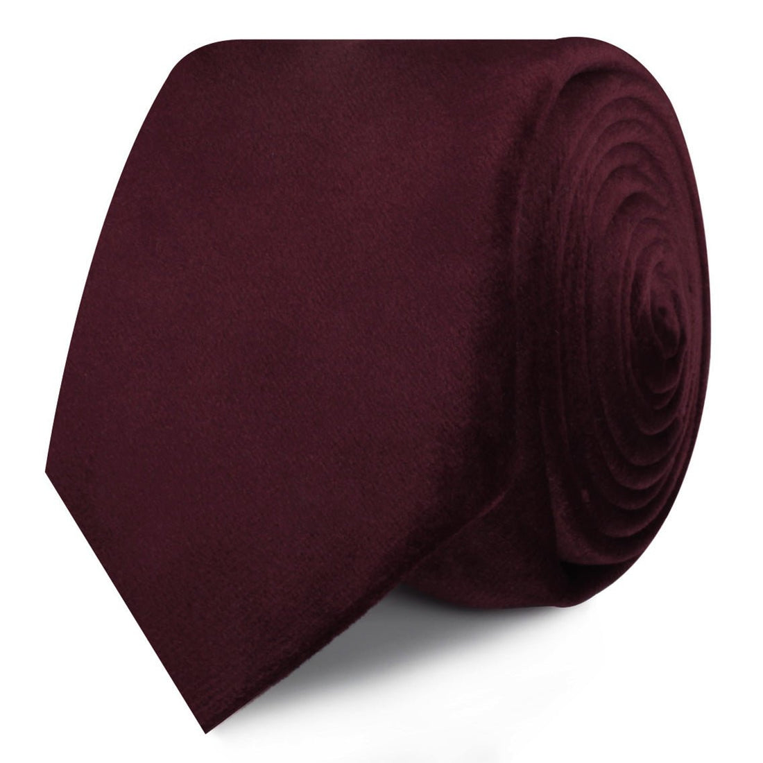 Bond Burgundy Velvet Skinny Tie Roll