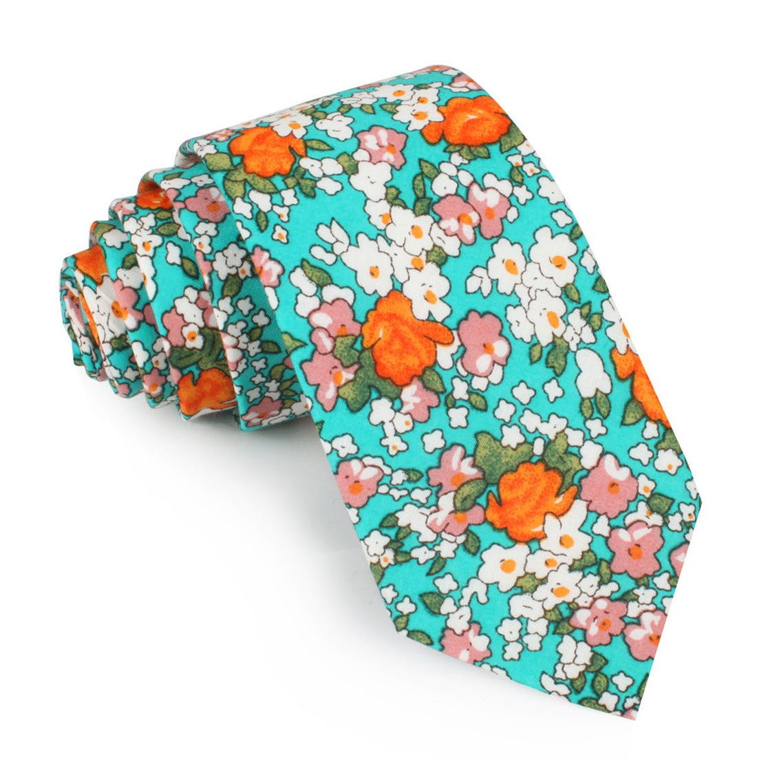 British Virgin Island Floral Skinny Tie