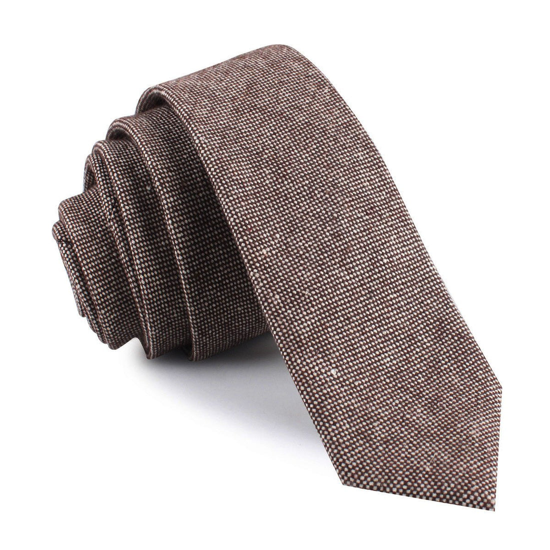 Brown Gingerbread Linen Skinny Tie