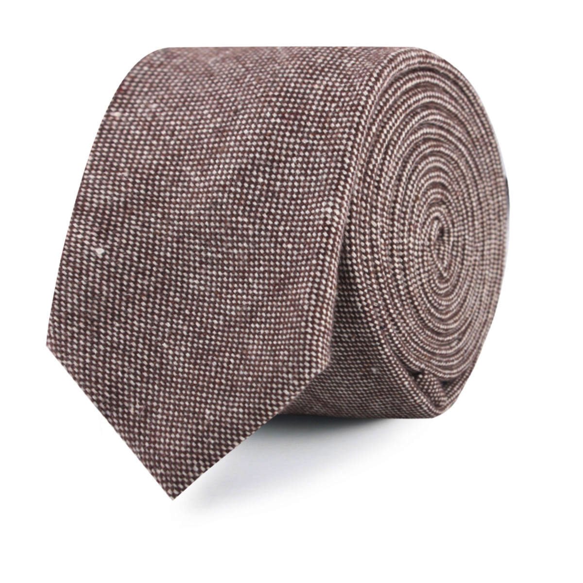 Brown Gingerbread Linen Slim Tie