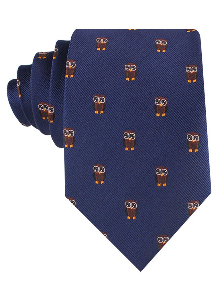 Brown Horned Owl Tie | Shop Bird Ties | Animal Print Neckties for Men ...