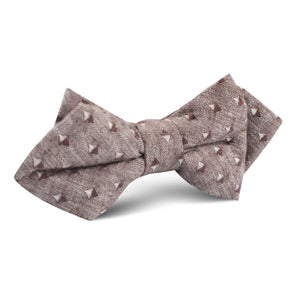 Inception Brown Linen Diamond Bow Tie