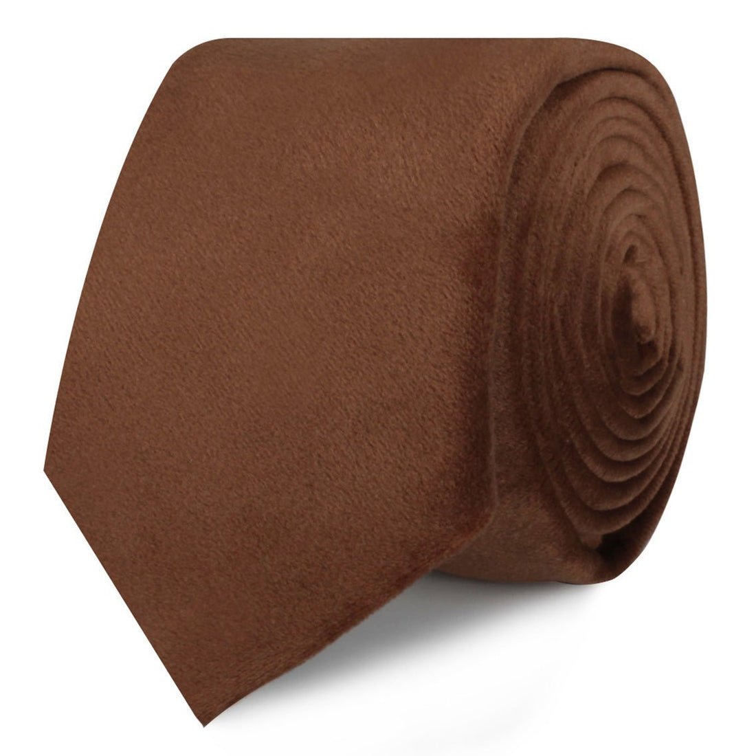 Brown Velvet Skinny Tie Roll