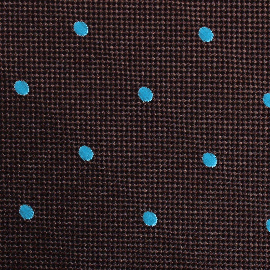 Brown on Blue Polkadot Fabric Kids Bowtie