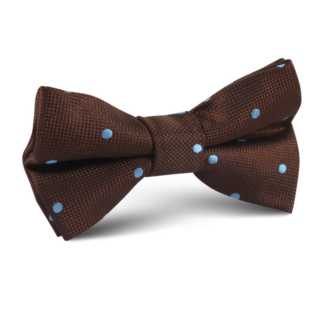 Brown on Blue Polkadot Kids Bow Tie